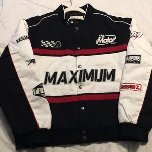 Aeropostale Black and White Varsity Bomber Jacket